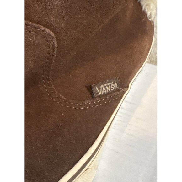 Vans Dasan Sneaker Boots Women’s Size 7 Brown Suede Fur Lined Tall Skull Button - Picture 10 of 14